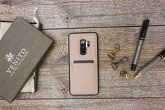Funda tipo billetera de cuero Capri Snap On para Samsung Galaxy S9 Plus