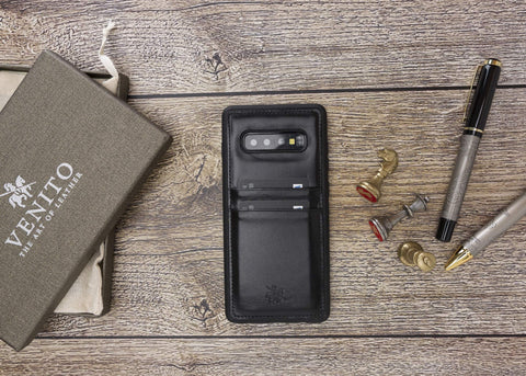 Funda tipo billetera de cuero Capri Snap On para Samsung Galaxy S10 Plus