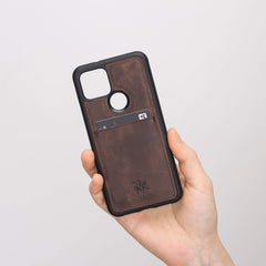Funda tipo billetera de cuero Capri Snap On para Google Pixel 5