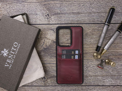 Funda tipo billetera de cuero Capri Snap On para Samsung Galaxy S20 Ultra