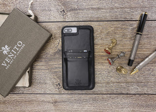 Funda tipo billetera de cuero Capri Snap On para iPhone 7 Plus