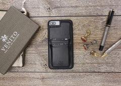 Funda tipo billetera de cuero Capri Snap On para iPhone 7 Plus