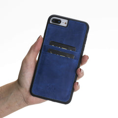 Funda tipo billetera de cuero Capri Snap On para iPhone 7 Plus