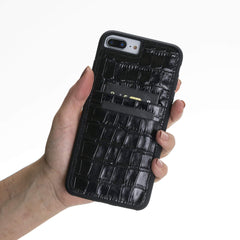 Funda tipo billetera de cuero Capri Snap On para iPhone 7 Plus