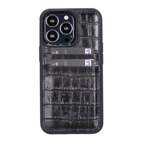 Funda tipo billetera de cuero Capri Snap On para iPhone 13 Pro