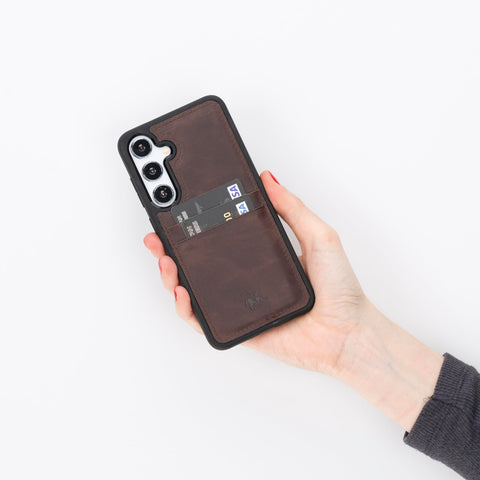 Funda tipo billetera de cuero Capri Snap On para Samsung Galaxy S24 Plus