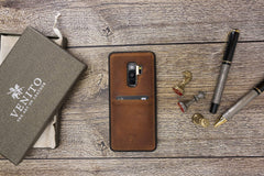 Funda tipo billetera de cuero Capri Snap On para Samsung Galaxy S9 Plus