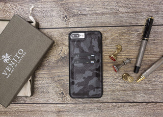 Funda tipo billetera de cuero Capri Snap On para iPhone 7 Plus