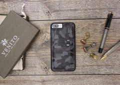 Funda tipo billetera de cuero Capri Snap On para iPhone 7 Plus