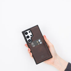 Funda tipo billetera de cuero Capri Snap On para Samsung Galaxy S24 Ultra