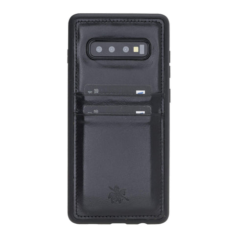 Funda tipo billetera de cuero Capri Snap On para Samsung Galaxy S10 Plus