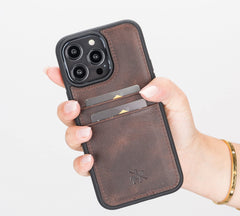 Funda tipo billetera de cuero Capri Snap On para iPhone 14 Pro Max