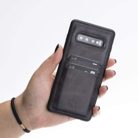 Funda tipo billetera de cuero Cosa Snap On para Samsung Galaxy S10 Plus