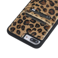 Funda tipo billetera de cuero Capri Snap On para iPhone 7 Plus