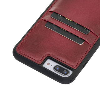 Funda tipo billetera de cuero Capri Snap On para iPhone 7 Plus