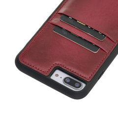 Funda tipo billetera de cuero Capri Snap On para iPhone 7 Plus