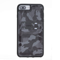 Funda tipo billetera de cuero Capri Snap On para iPhone 7 Plus