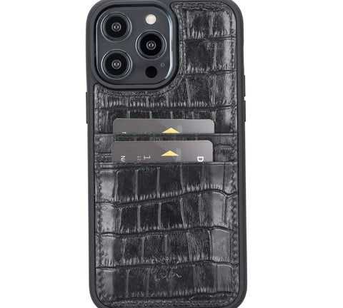 Funda tipo billetera de cuero Capri Snap On para iPhone 14 Pro Max