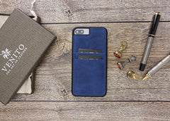 Funda tipo billetera de cuero Capri Snap On para iPhone 7 Plus