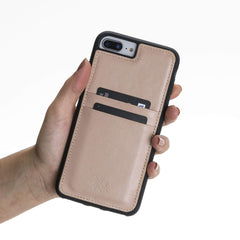 Funda tipo billetera de cuero Capri Snap On para iPhone 7 Plus