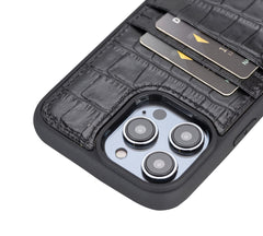 Funda tipo billetera de cuero Capri Snap On para iPhone 14 Pro Max
