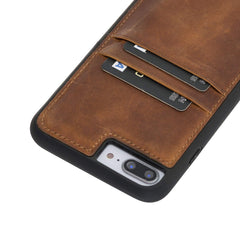 Funda tipo billetera de cuero Capri Snap On para iPhone 7 Plus