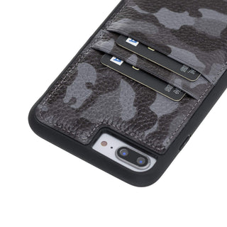 Funda tipo billetera de cuero Capri Snap On para iPhone 7 Plus