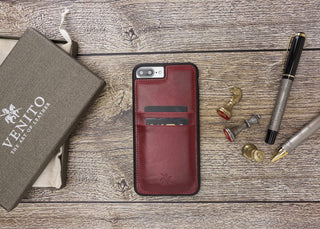 Funda tipo billetera de cuero Capri Snap On para iPhone 7 Plus
