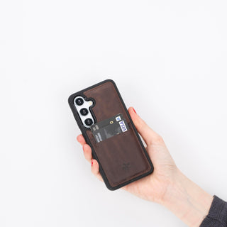 Funda tipo billetera de cuero Capri Snap On para Samsung Galaxy S24