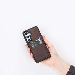 Funda tipo billetera de cuero Capri Snap On para Samsung Galaxy S24