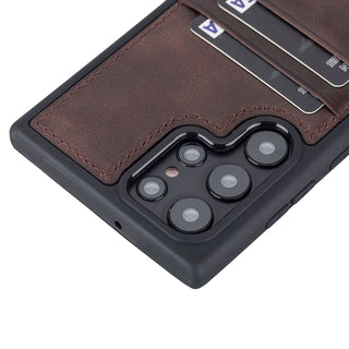 Funda tipo billetera de cuero Capri Snap On para Samsung Galaxy S22 Ultra