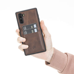Funda tipo billetera de cuero Cosa Snap On para Samsung Galaxy Note 10