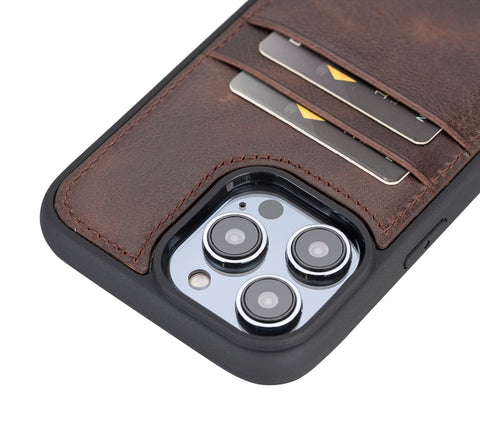 Funda tipo billetera de cuero Capri Snap On para iPhone 14 Pro Max