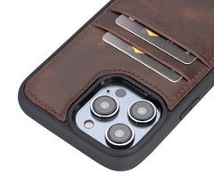 Funda tipo billetera de cuero Capri Snap On para iPhone 14 Pro Max