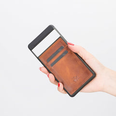 Funda tipo billetera de cuero Capri Snap On para Google Pixel 7 Pro