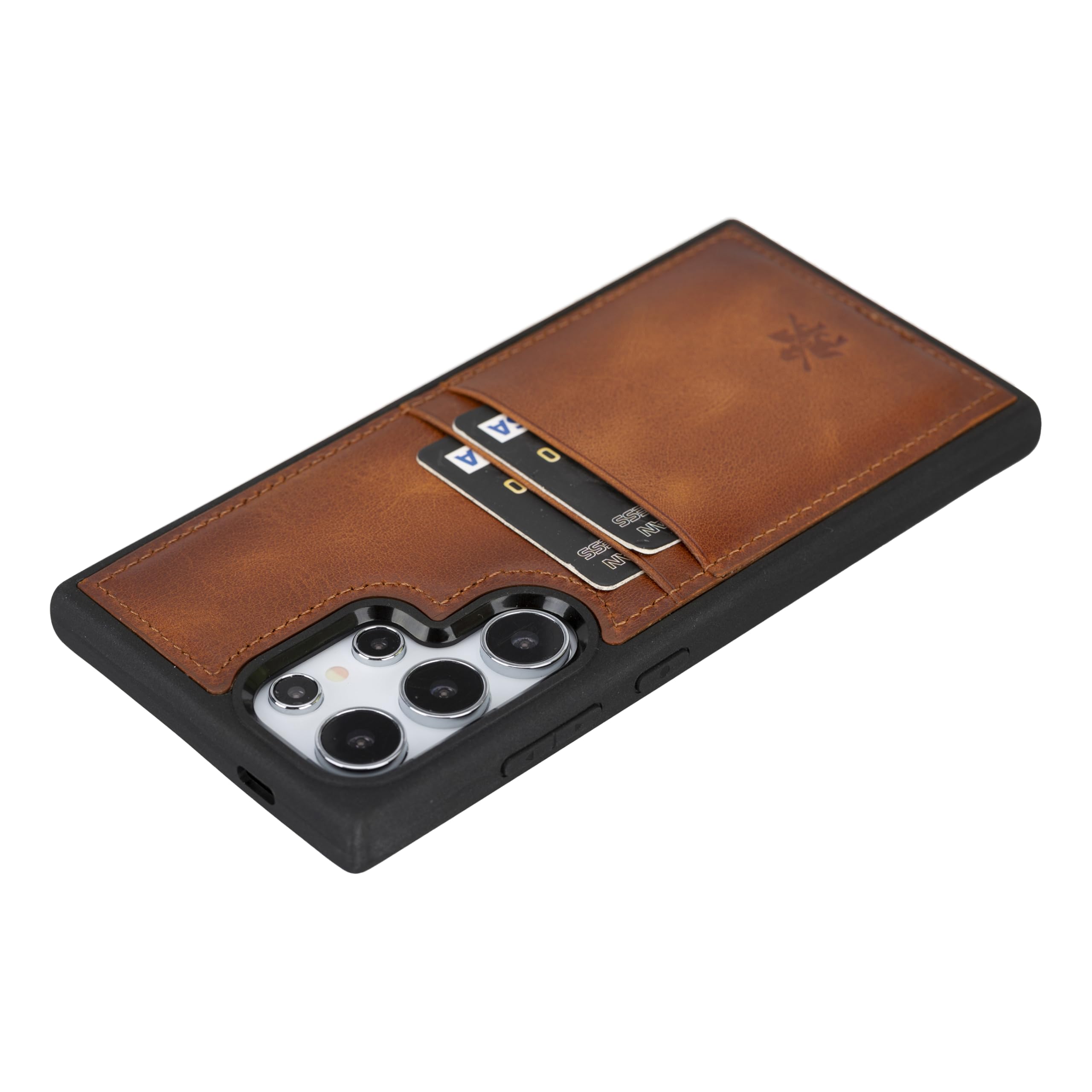 Capri Samsung Galaxy S24 Ultra Leather Snap-On Case with Card Holder - Venito Coffee Brown Capri Samsung Galaxy S24 Ultra Leather Snap-On Case with Card Holder - Venito Coffee Brown