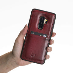 Funda tipo billetera de cuero Capri Snap On para Samsung Galaxy S9 Plus