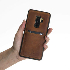 Funda tipo billetera de cuero Capri Snap On para Samsung Galaxy S9 Plus