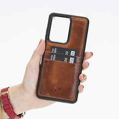 Funda tipo billetera de cuero Capri Snap On para Samsung Galaxy S20 Ultra