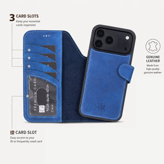 Ravenna RFID Blocking Detachable Leather Wallet Case for iPhone 18 Pro