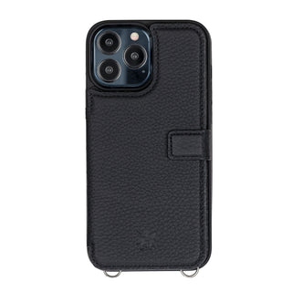 Fermo Funda de cuero para teléfono con billetera cruzada para iPhone 13 Pro Max