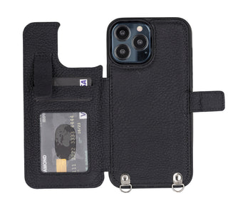 Fermo Funda de cuero para teléfono con billetera cruzada para iPhone 13 Pro Max