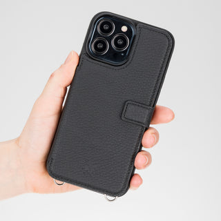Fermo Funda de cuero para teléfono con billetera cruzada para iPhone 13 Pro Max