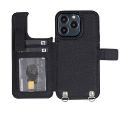 Fermo Funda de cuero para teléfono con billetera cruzada para iPhone 13 Pro
