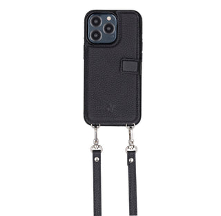 Fermo Funda de cuero para teléfono con billetera cruzada para iPhone 13 Pro