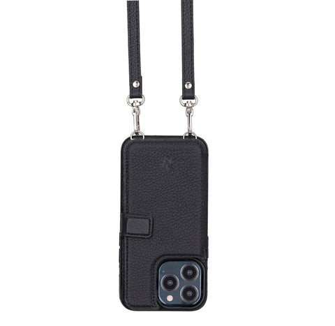 Fermo Funda de cuero para teléfono con billetera cruzada para iPhone 13 Pro