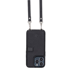 Fermo Funda de cuero para teléfono con billetera cruzada para iPhone 13 Pro