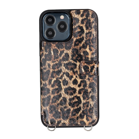 Fermo Funda de cuero para teléfono con billetera cruzada para iPhone 13 Pro Max