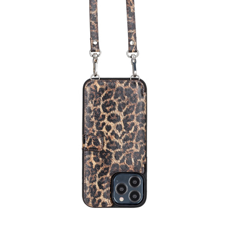 Fermo Funda de cuero para teléfono con billetera cruzada para iPhone 13 Pro Max