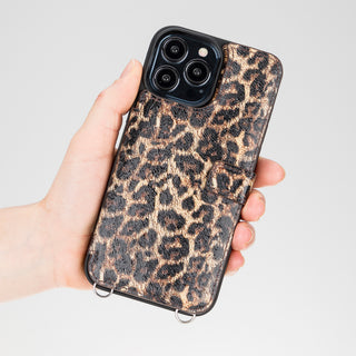 Fermo Funda de cuero para teléfono con billetera cruzada para iPhone 13 Pro Max